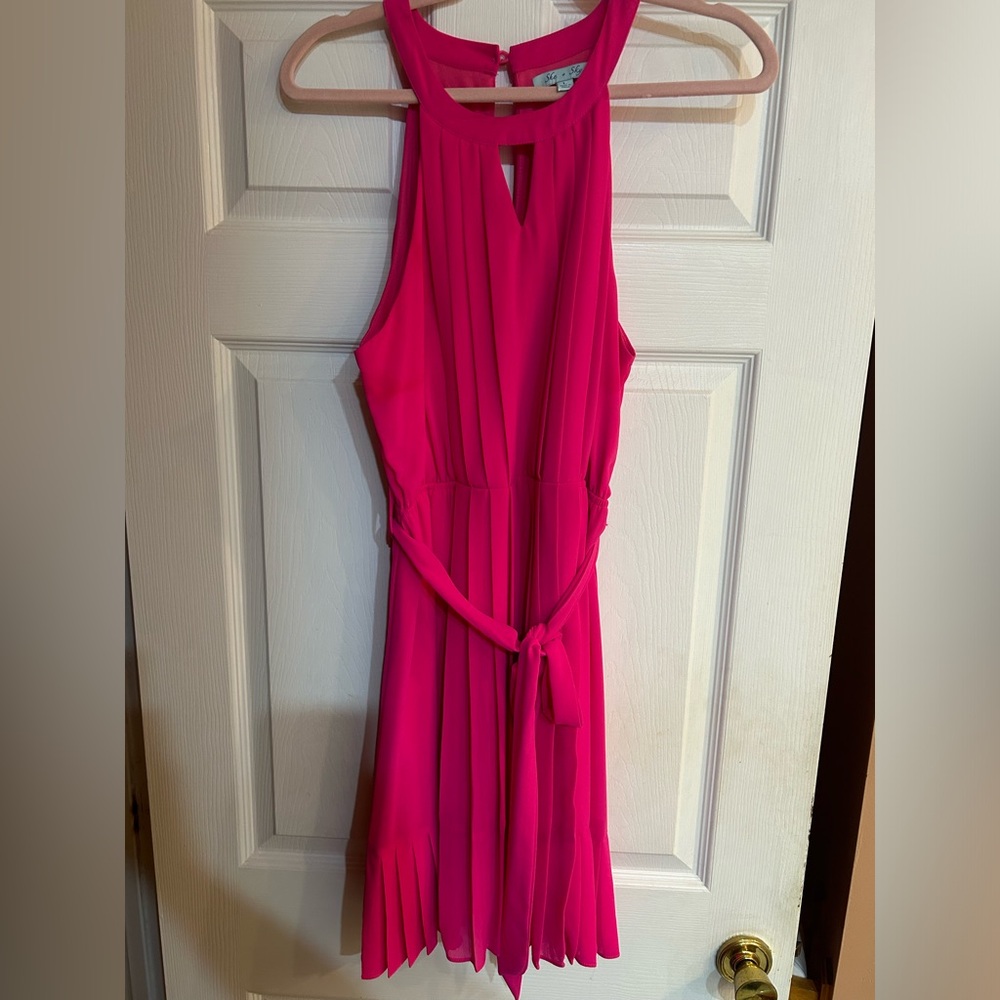 Hot pink mini dress